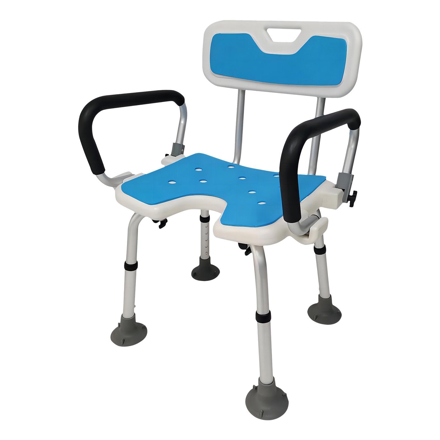 Orthonica Height Adjustable Shower Chair with Armrests - Safe & Secure - SuperSaverAU - view 1