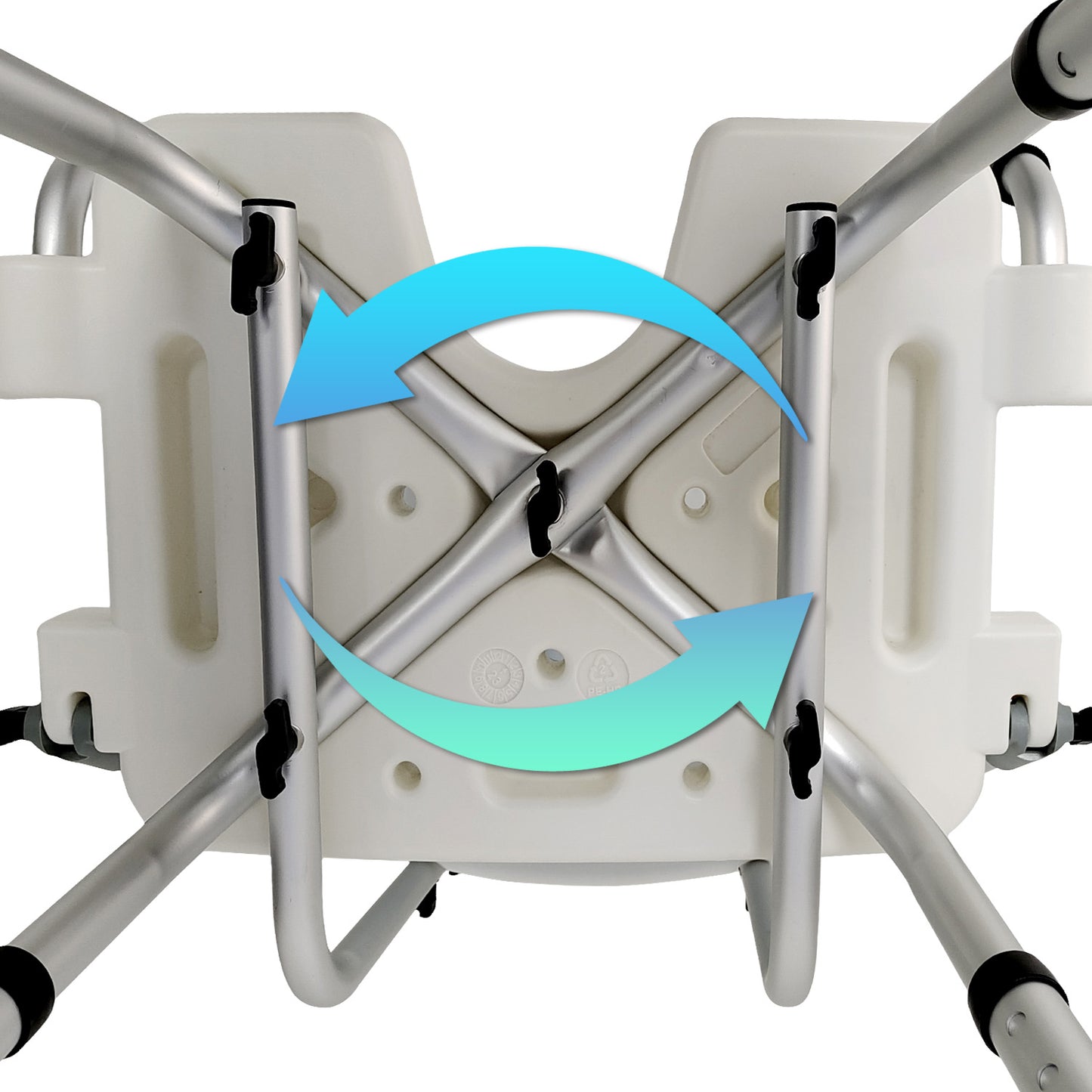 Orthonica Height Adjustable Shower Chair with Armrests - Safe & Secure