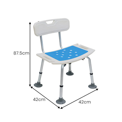 Orthonica Height Adjustable Aluminium Shower Chair - Safe & Comfortable