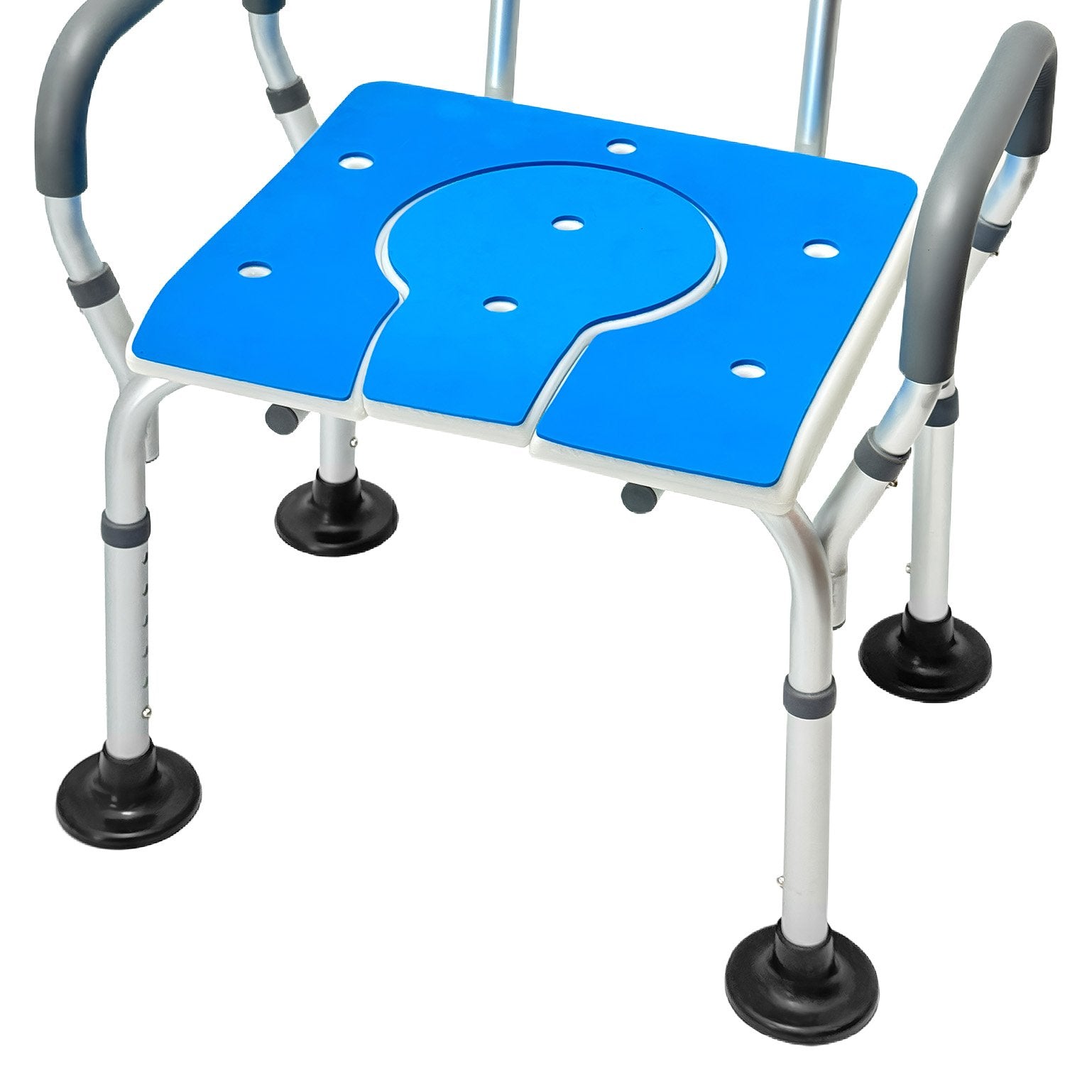 Orthonica Height-Adjustable Aluminium Commode Shower Chair - SuperSaverAU - view 3