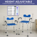 Orthonica Height-Adjustable Aluminium Commode Shower Chair - SuperSaverAU - view 6
