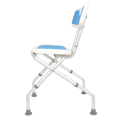 Orthonica Compact Foldable Commode Shower Chair - Adjustable Aluminium Frame