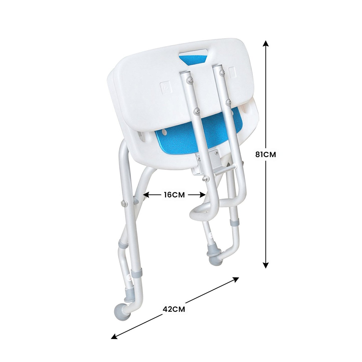Orthonica Compact Foldable Commode Shower Chair - Adjustable Aluminium Frame