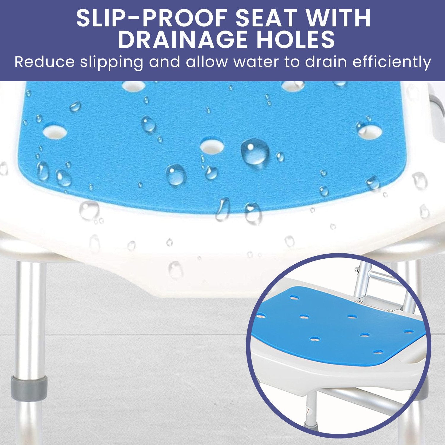 Orthonica Compact Foldable Commode Shower Chair - Adjustable Aluminium Frame - SuperSaverAU - view 8