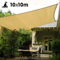 Wallaroo Outdoor Sun Shade Sail Canopy with UV-Stabilised Fabric - Sand, Square 10 x 10m