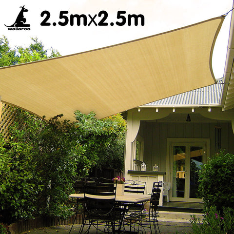 Wallaroo Square Shade Sail - Sand, 2.5 x 2.5m
