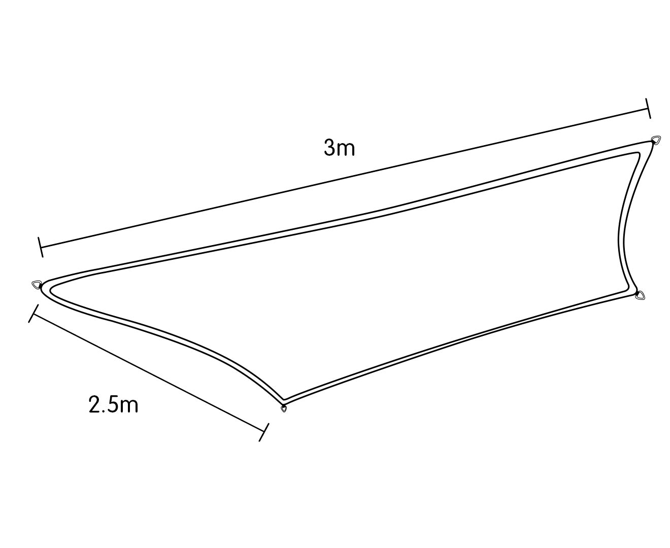 Wallaroo Shade Sail 3 x 2.5m - Desert Sand, UV Block, Breathable Fabric - SuperSaverAU - view 2