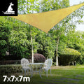 Wallaroo Outdoor Sun Shade Sail Canopy with UV-Stabilised Fabric - Sand, Triangle 7m x 7m x 7m