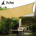 Wallaroo Shade Sail 7m x 7m - Desert Sand, UV Block, Breathable Fabric - SuperSaverAU - view 2