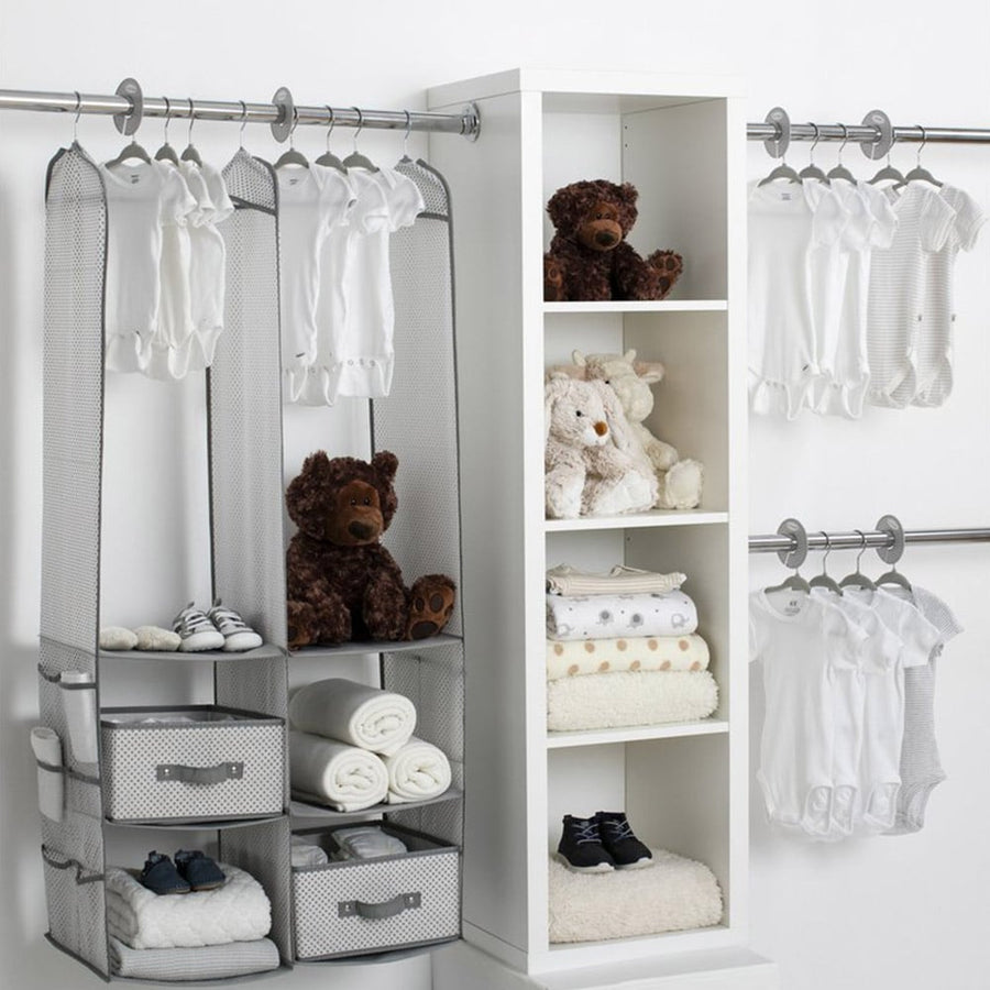 Delta Children 24-Piece Nursery Storage Set - Cool Grey, Includes Hangers & Organizer - SuperSaverAU - view 1