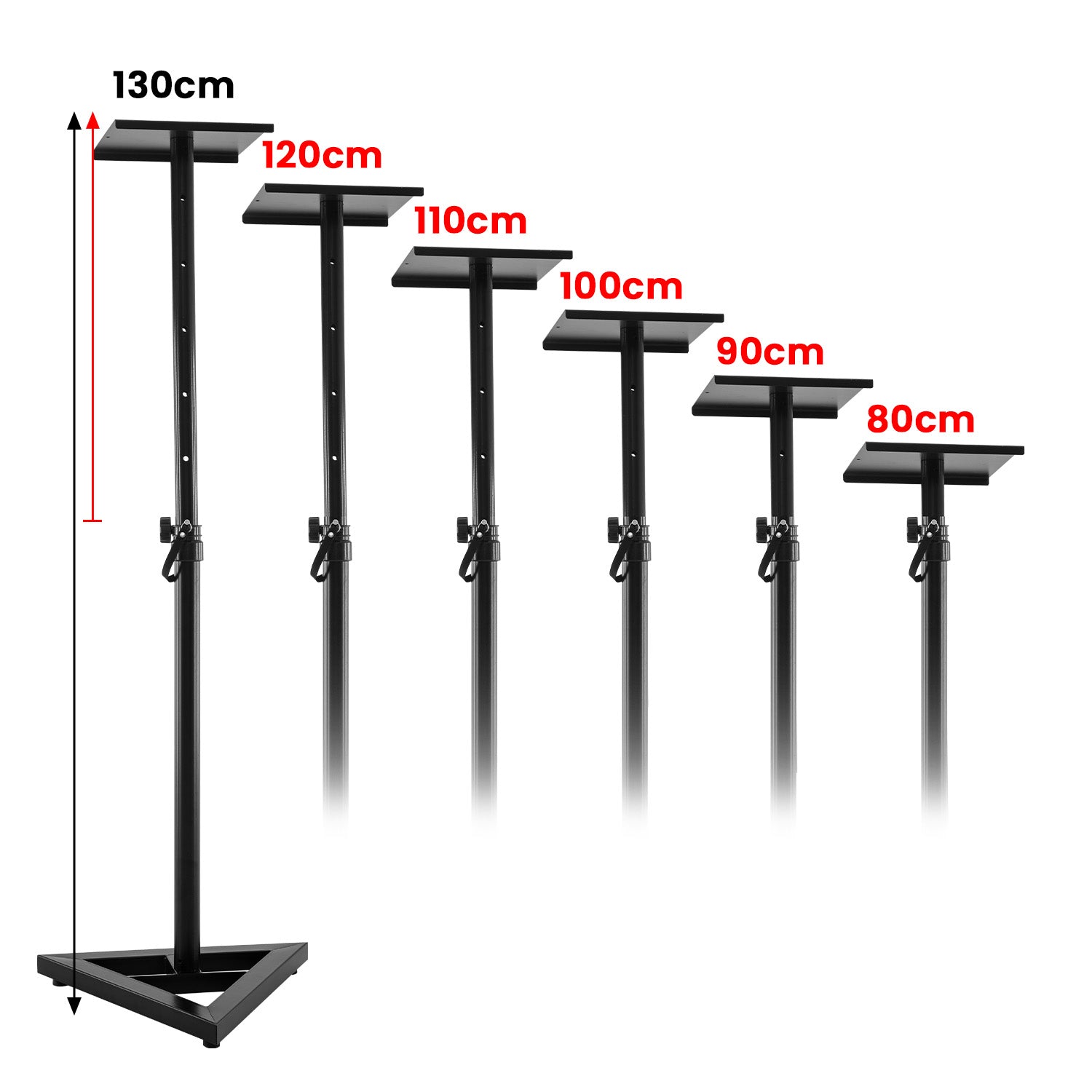 Karrera Adjustable Floor Speaker Stands - Black Pair