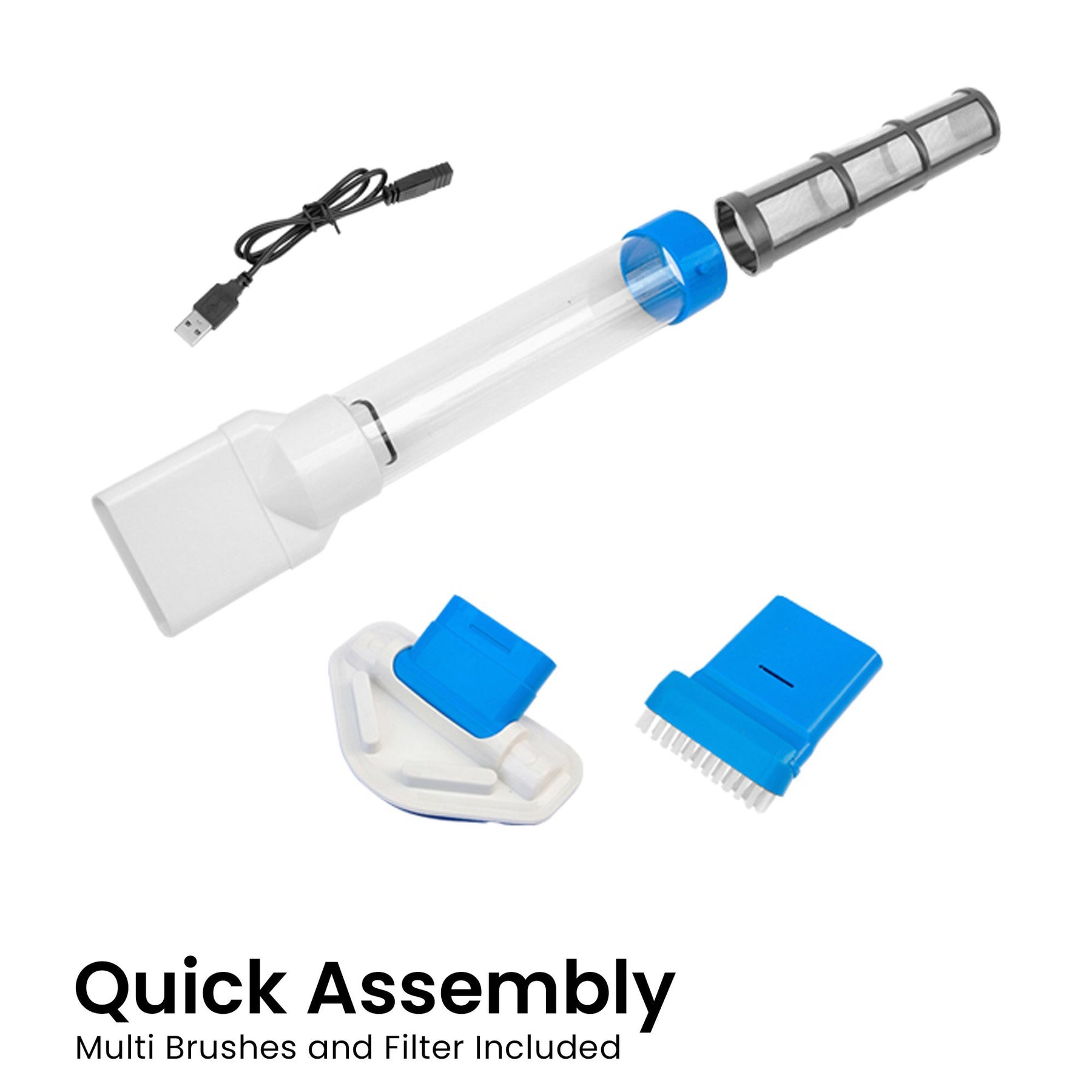 Aquajack Cordless Pool Vacuum Cleaner with 2 Heads, Rechargeable, 60 Min Use - SuperSaverAU - view 3