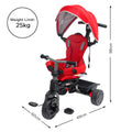 Veebee Explorer 3-Stage Kids Trike with Canopy, Safety Features, Red - SuperSaverAU - view 2
