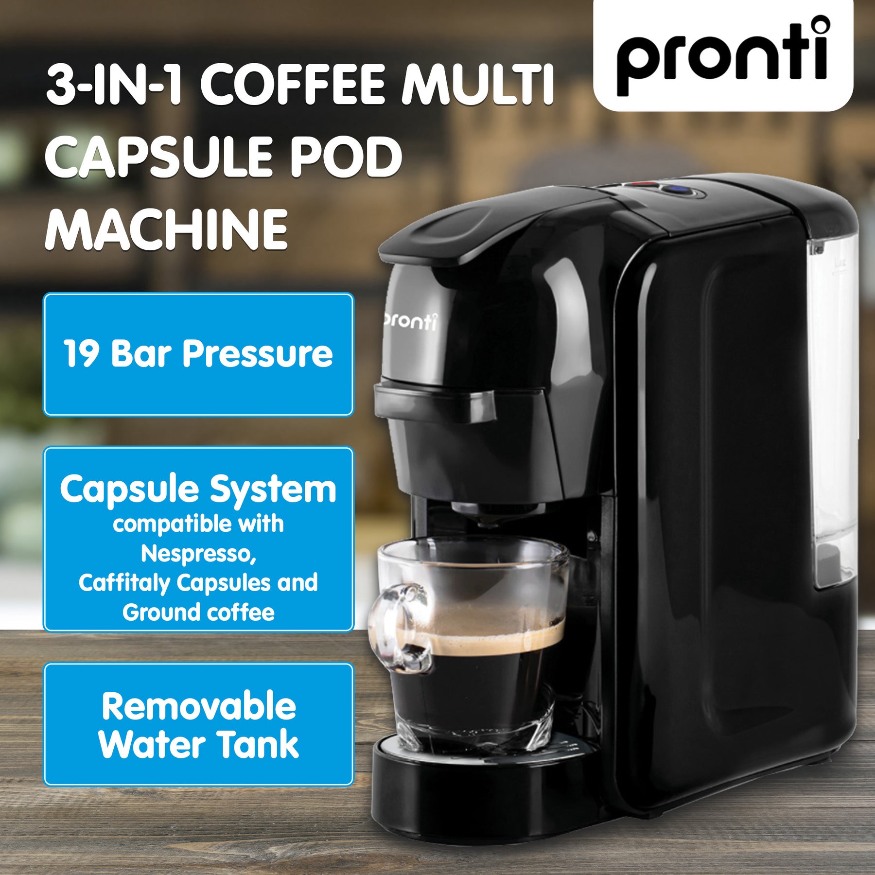 Pronti Breakfast Set with HomeMaid Coffee Machine, Toaster & Kettle