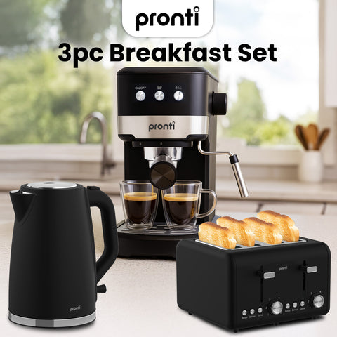 Pronti Breakfast Set with CM 850D Coffee Machine, Toaster & Kettle