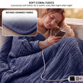 Laura Hill XL Electric Heated Blanket Throw – Blue 200 x 180cm, 10 Heat Settings