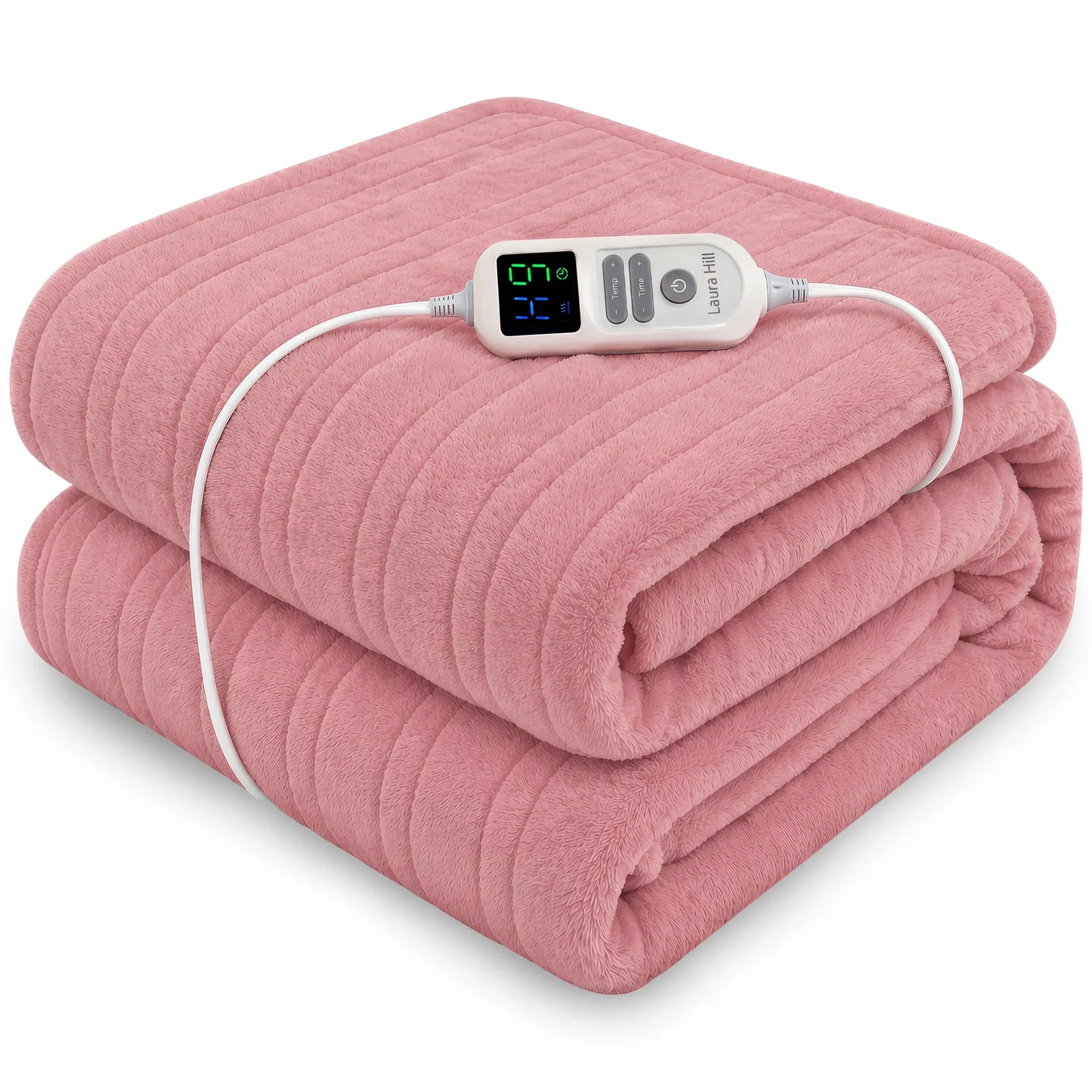 Laura Hill XL Electric Heated Blanket Throw – Pink 200 x 180cm, 10 Heat Settings