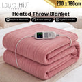 Laura Hill XL Electric Heated Blanket Throw – Pink 200 x 180cm, 10 Heat Settings