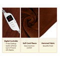 Laura Hill Electric Blanket Throw Rug Coral Fleece 160x130 cm 9 Temp Settings - SuperSaverAU - view 3
