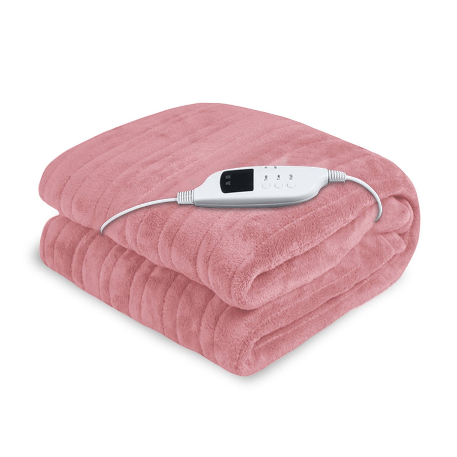 Laura Hill Electric Blanket Throw Rug Coral Fleece 160x130 cm, 9 Temp Settings - SuperSaverAU - view 1