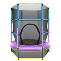 Kahuna 4.5ft Trampoline Round Free Safety Net Spring Pad Cover Mat Outdoor Blue Purple - SuperSaverAU - view 1