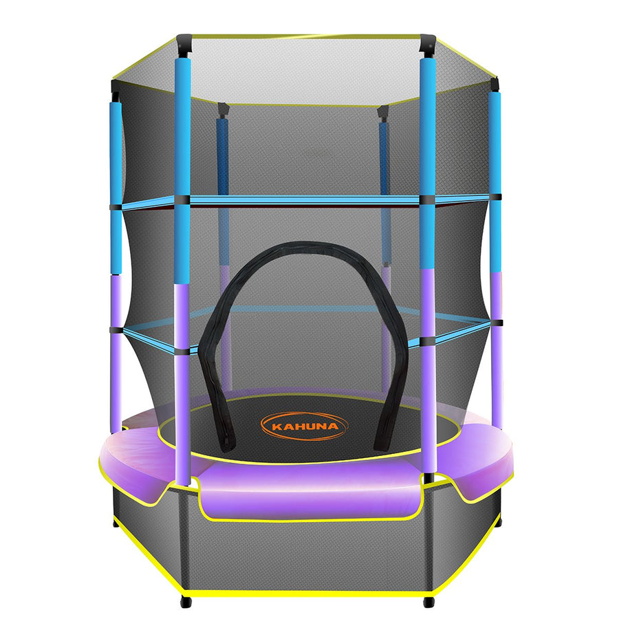 Kahuna 4.5ft Trampoline Round Free Safety Net Spring Pad Cover Mat Outdoor Blue Purple - SuperSaverAU - view 1