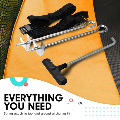 Kahuna 6ft x 9ft Rectangular Outdoor Trampoline with Basketball Set & Safety Net