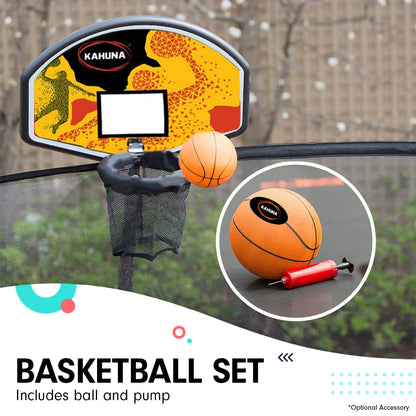 Kahuna 6ft x 9ft Rectangular Outdoor Trampoline with Basketball Set & Safety Net