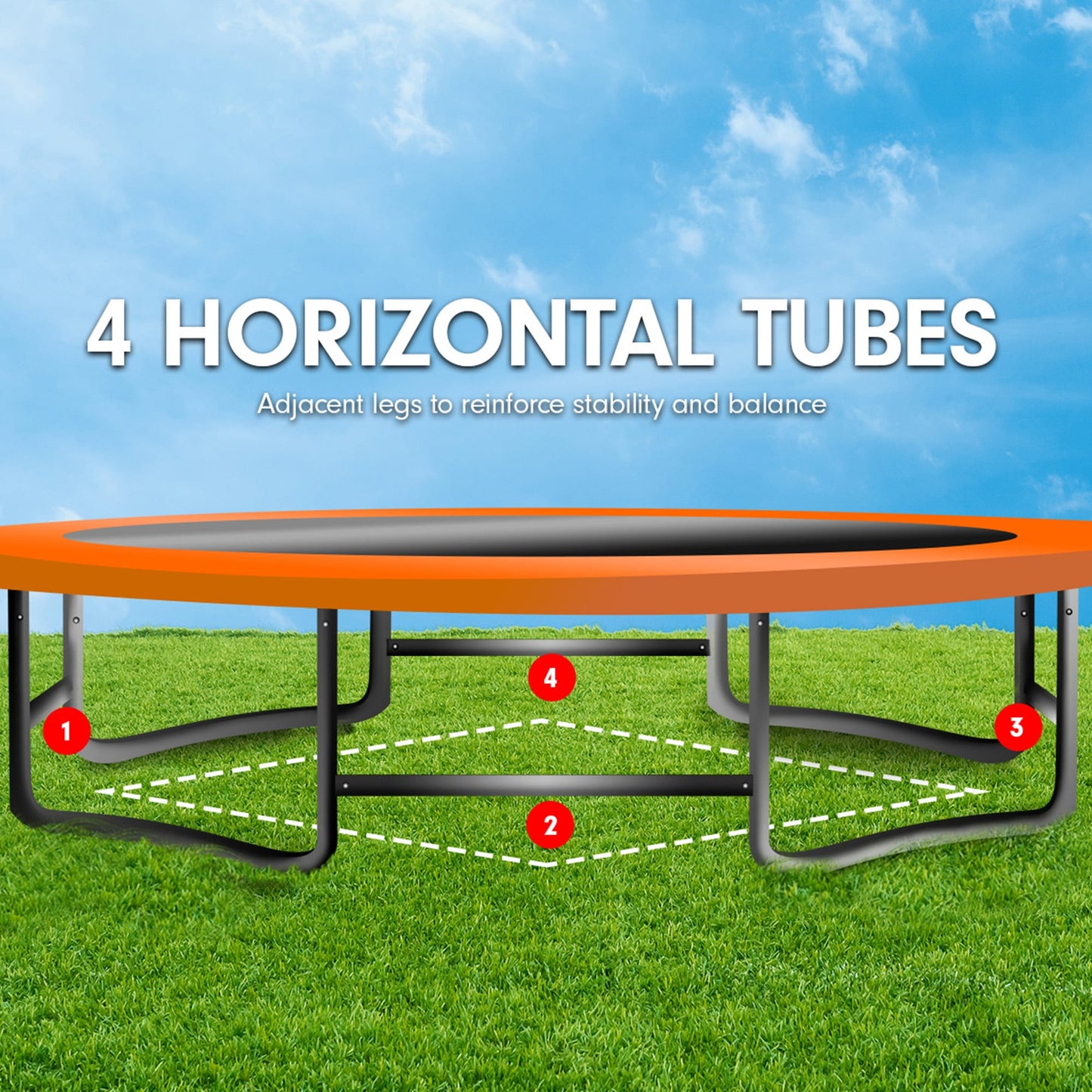 Kahuna 6ft x 9ft Rectangular Outdoor Trampoline with Basketball Set & Safety Net