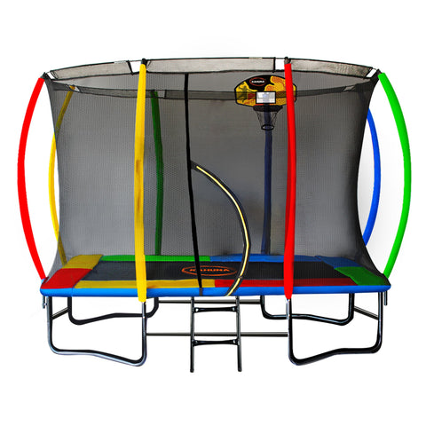 Kahuna 9ft x 6ft Rectangular Trampoline with Safety Net & LED Basketball Set - SuperSaverAU - view 1