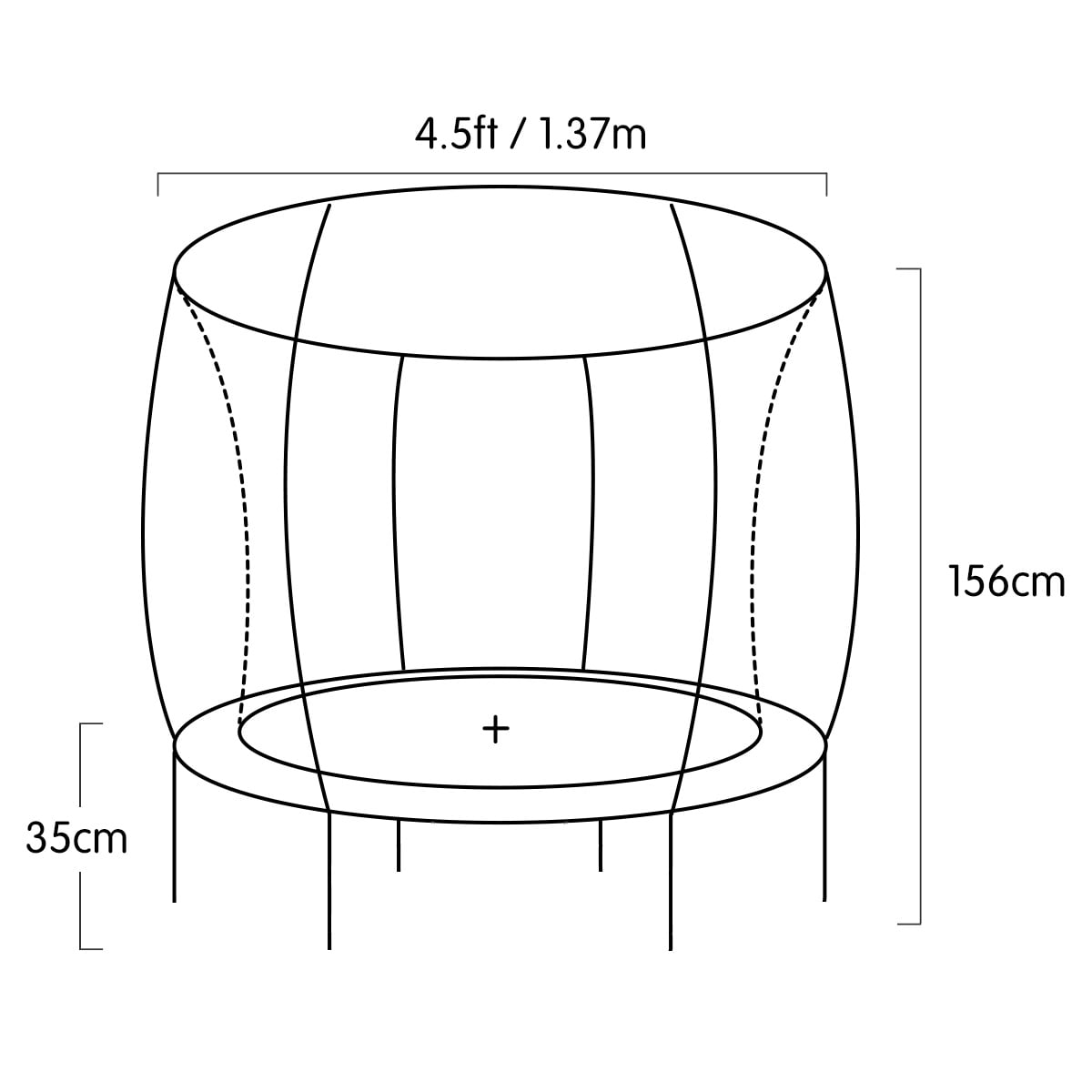 Kahuna 4.5ft Trampoline Round Free Safety Net Spring Pad Cover Mat Outdoor Red - SuperSaverAU - view 8