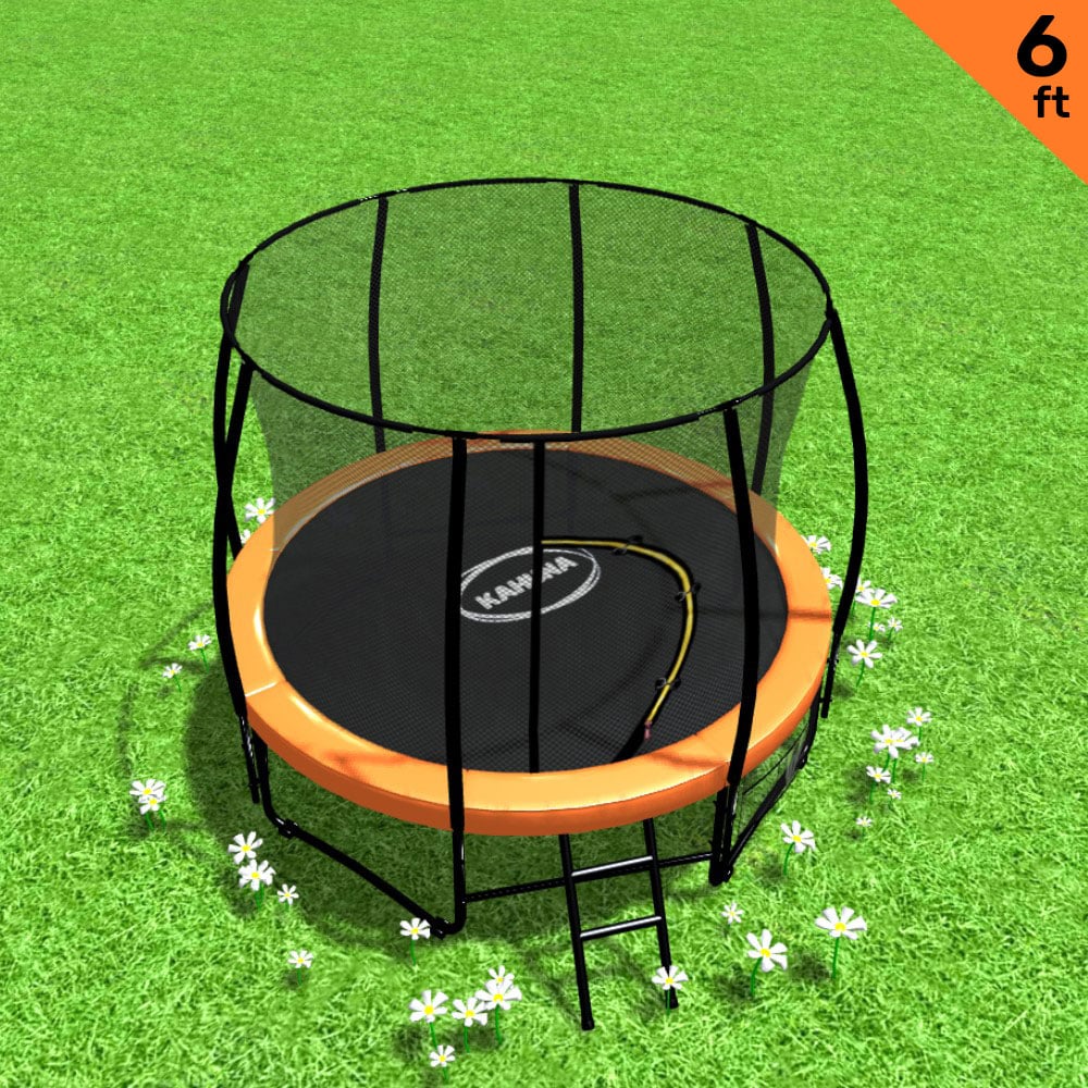 Kahuna 6ft Outdoor Round Trampoline with Safety Net, UV-Stabilised Padding - SuperSaverAU - view 2