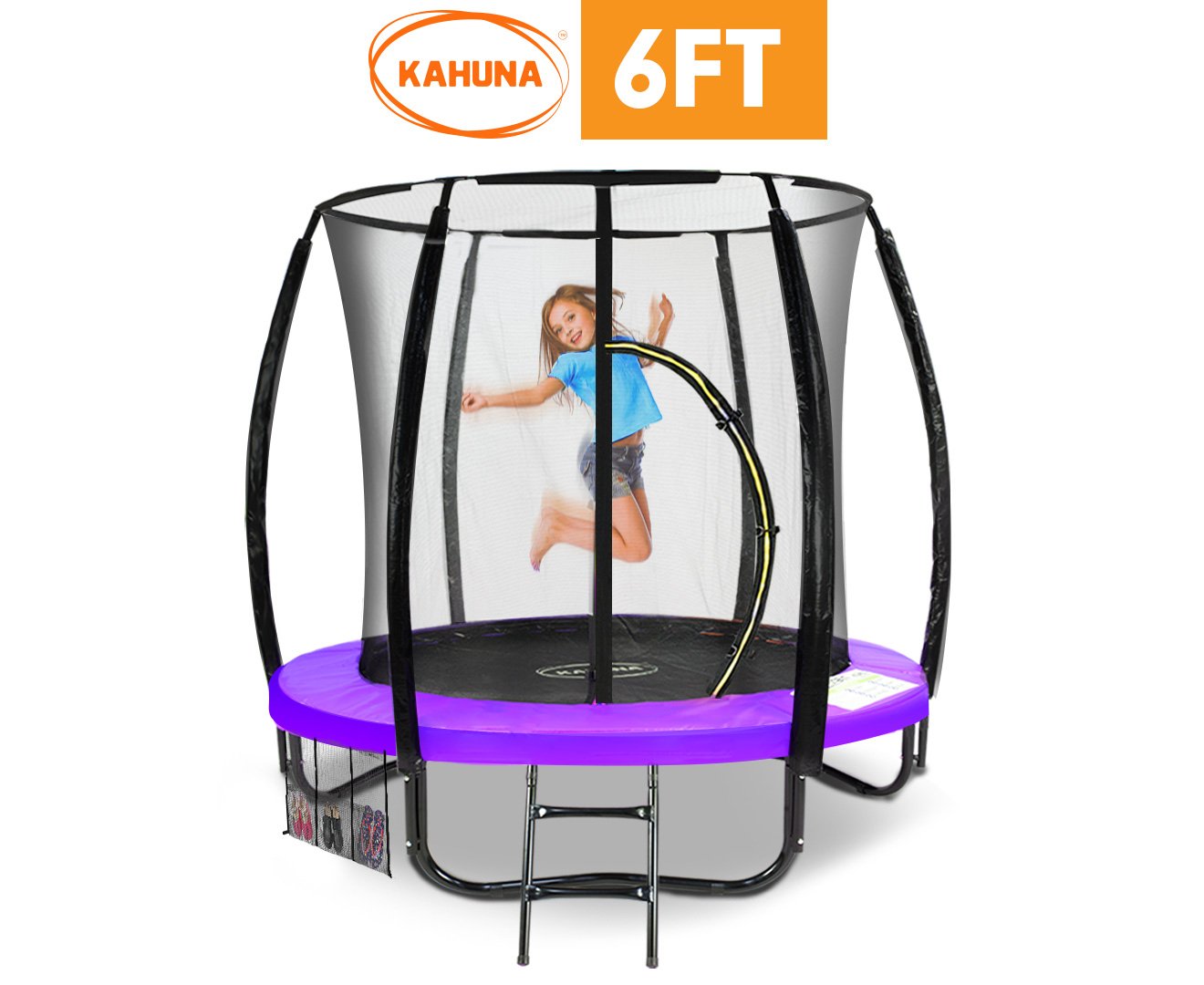 Kahuna 6ft Trampoline with Safety Net, UV-Stabilised Padding, Heavy-Duty Steel Frame - SuperSaverAU - view 10