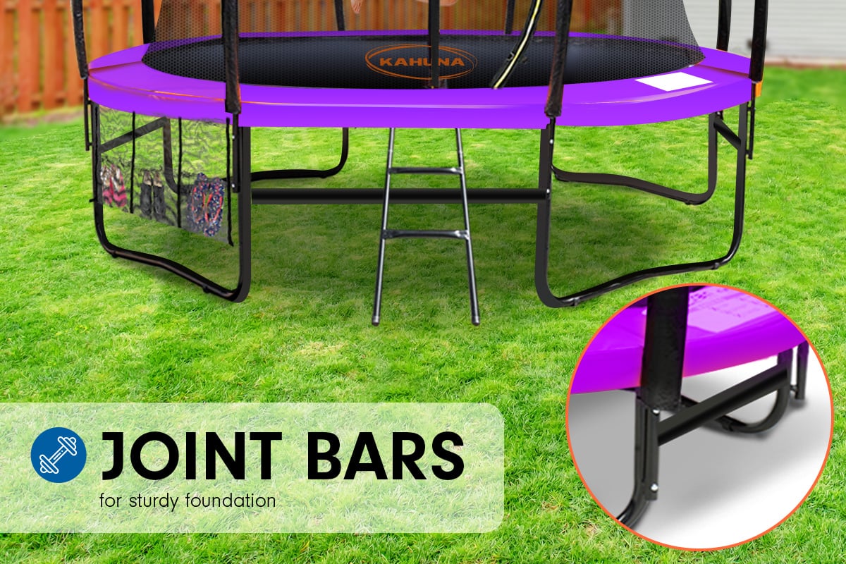 Kahuna 6ft Trampoline with Net, Ladder, Basketball Set & Safety Pad - Purple - SuperSaverAU - view 7