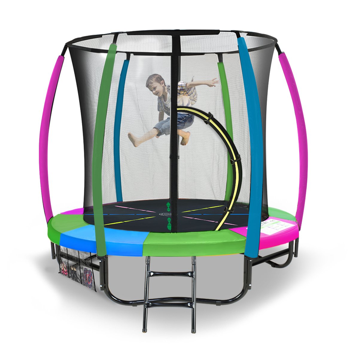 Kahuna 6ft Trampoline with Safety Net, UV-Stabilised Padding, Ladder & Shoe Tidy - SuperSaverAU - view 2