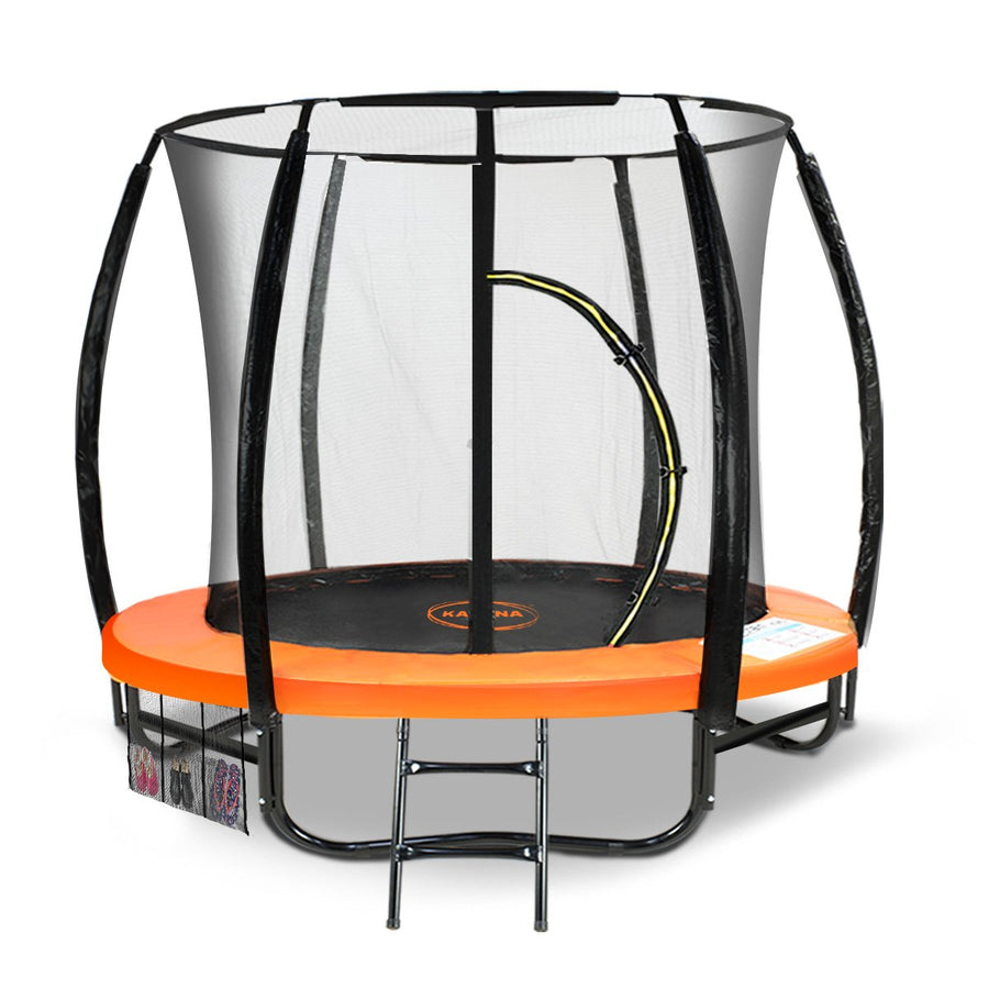 Kahuna 8ft Trampoline Kahuna With Spring Mat Pad Net Outdoor - Orange - SuperSaverAU - view 1