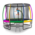 Kahuna 8ft Outdoor Rainbow Trampoline For Kids And Children Suited For Fitness Exercise Gymnastics With Safety Enclosure - SuperSaverAU - view 1