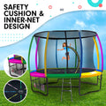 Kahuna 8ft Outdoor Rainbow Trampoline For Kids And Children Suited For Fitness Exercise Gymnastics With Safety Enclosure - SuperSaverAU - view 4