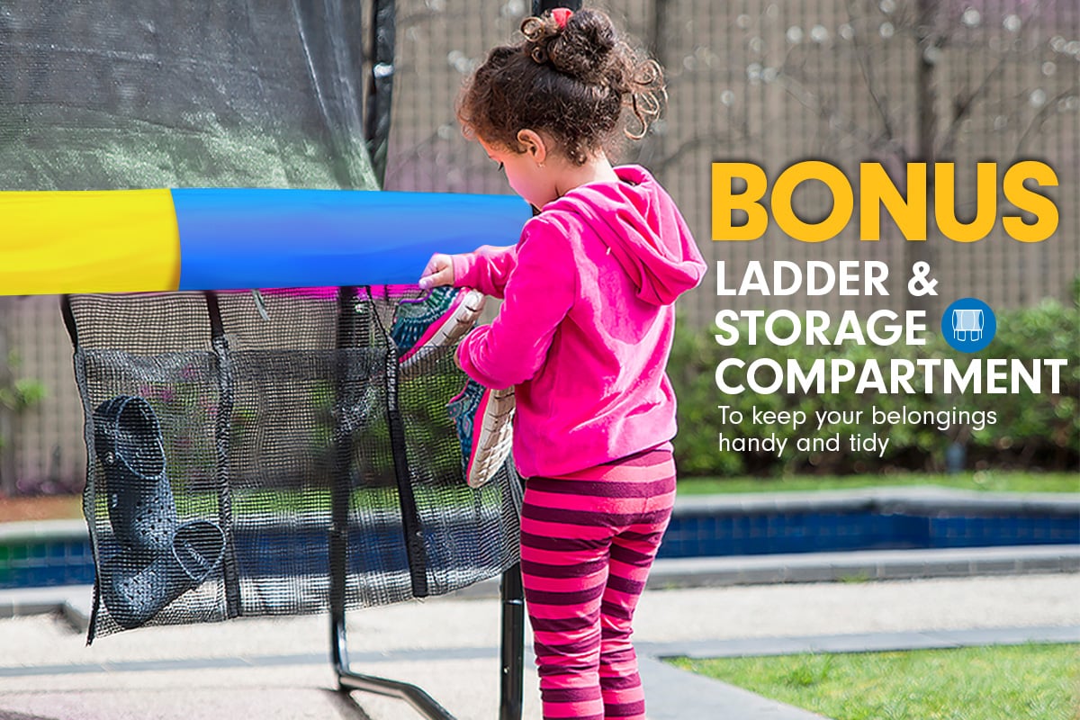 Kahuna 8ft Outdoor Rainbow Trampoline For Kids And Children Suited For Fitness Exercise Gymnastics With Safety Enclosure - SuperSaverAU - view 7
