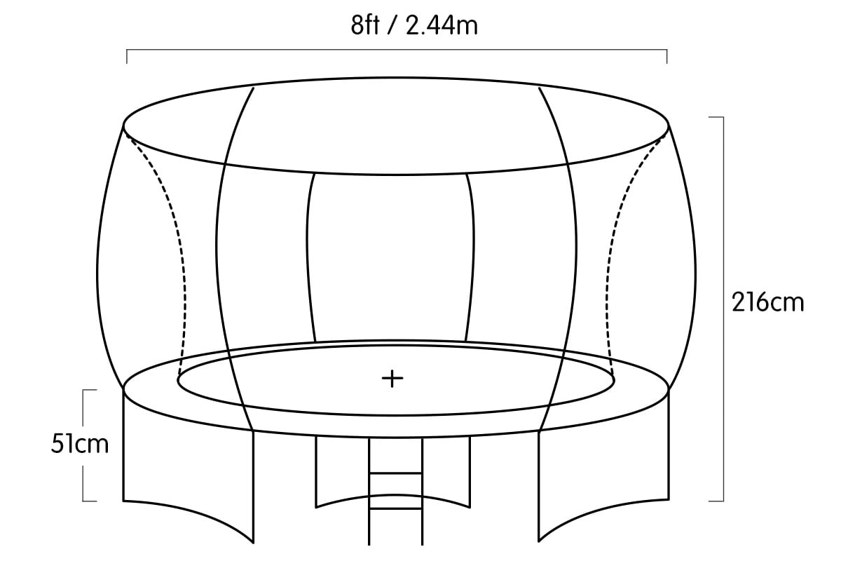 Kahuna 8ft Outdoor Rainbow Trampoline For Kids And Children Suited For Fitness Exercise Gymnastics With Safety Enclosure - SuperSaverAU - view 8