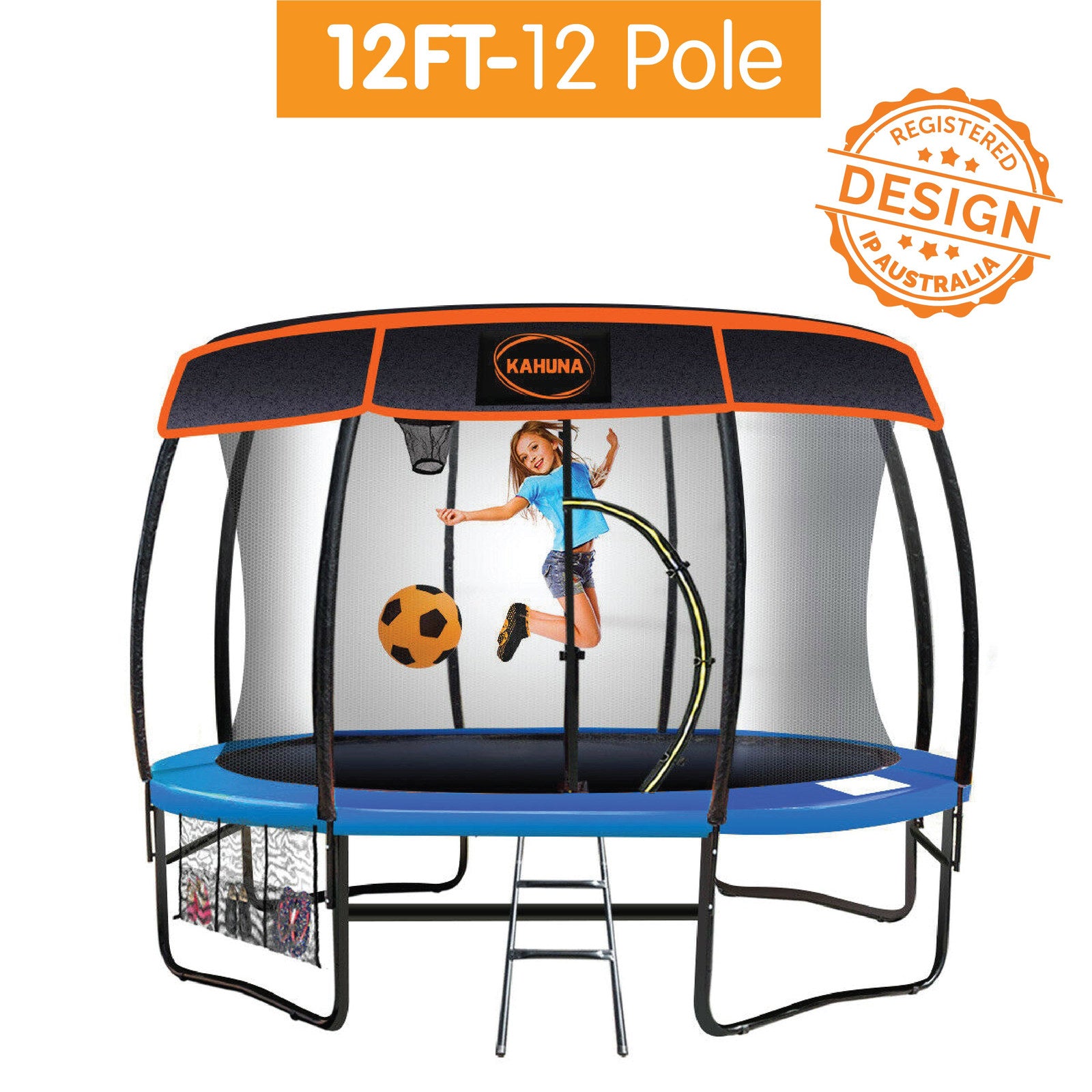Kahuna 12ft-12 Pole Trampoline Roof Shade Cover - SuperSaverAU - view 3