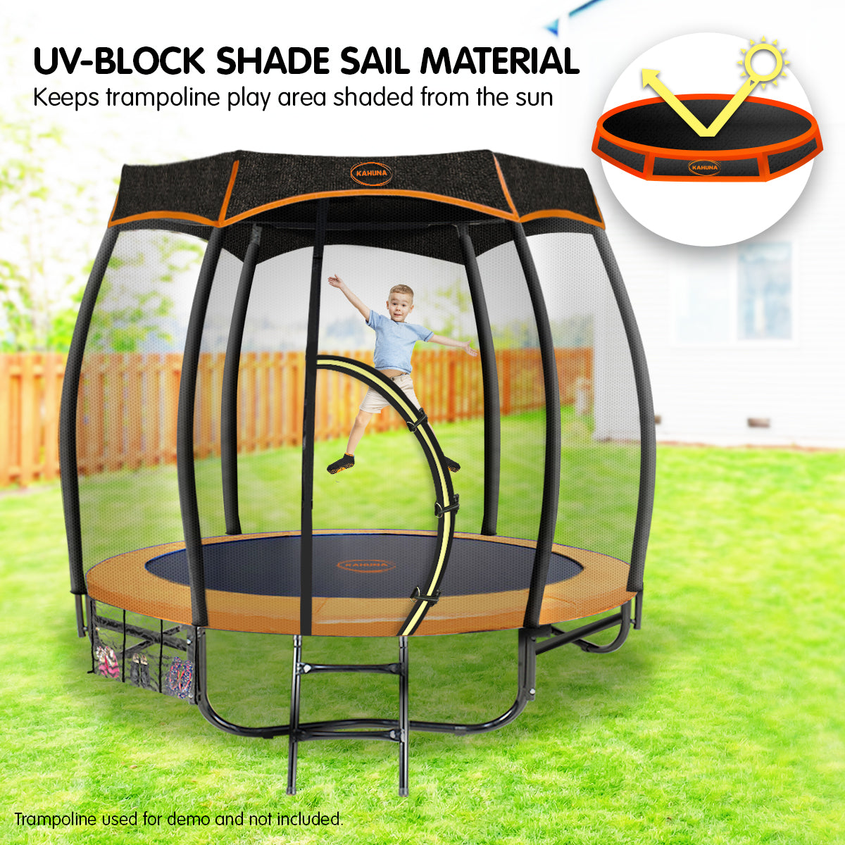 Kahuna Twister Trampoline Roof Shade Cover with 90% UV Block - 8ft