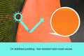 Powertrain 8ft Trampoline Safety Pad - Orange, UV Proof PVC, 15mm Foam - SuperSaverAU - view 2