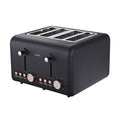 Pronti 4 Slice Toaster Rose Trim Collection - Black - SuperSaverAU - view 1
