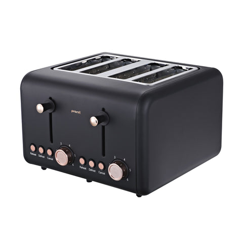 Pronti 4 Slice Toaster Rose Trim Collection - Black - SuperSaverAU - view 1