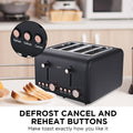 Pronti 4 Slice Toaster Rose Trim Collection - Black - SuperSaverAU - view 4