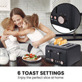 Pronti 4 Slice Toaster Rose Trim Collection - Black - SuperSaverAU - view 5