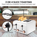 Pronti 4-Slice Toaster with Rose Gold Trim, 6 Toast Settings, Stainless Steel - SuperSaverAU - view 3