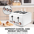 Pronti 4-Slice Toaster with Rose Gold Trim, 6 Toast Settings, Stainless Steel - SuperSaverAU - view 4