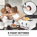 Pronti 4-Slice Toaster with Rose Gold Trim, 6 Toast Settings, Stainless Steel - SuperSaverAU - view 5